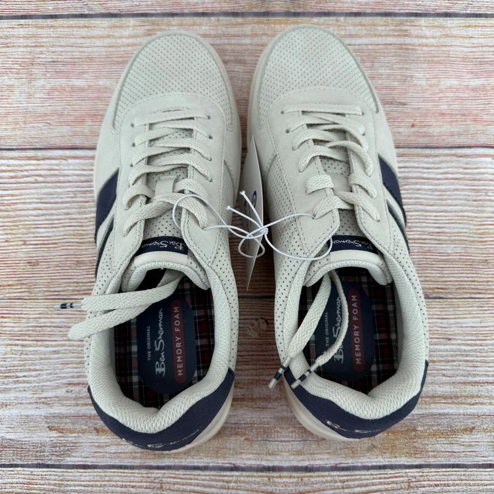 Ben Sherman Webber Men Grey Navy‎ Memory Foam Sneaker BSMWEBRD-0966 8.5